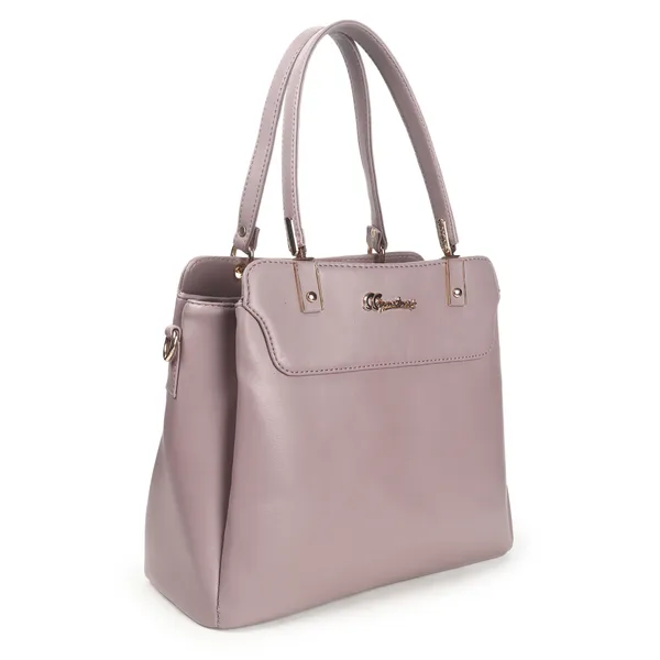 Signature_Mauve_Pink_Faux_Leather_Metallic_Zip_Handbag_For_Women