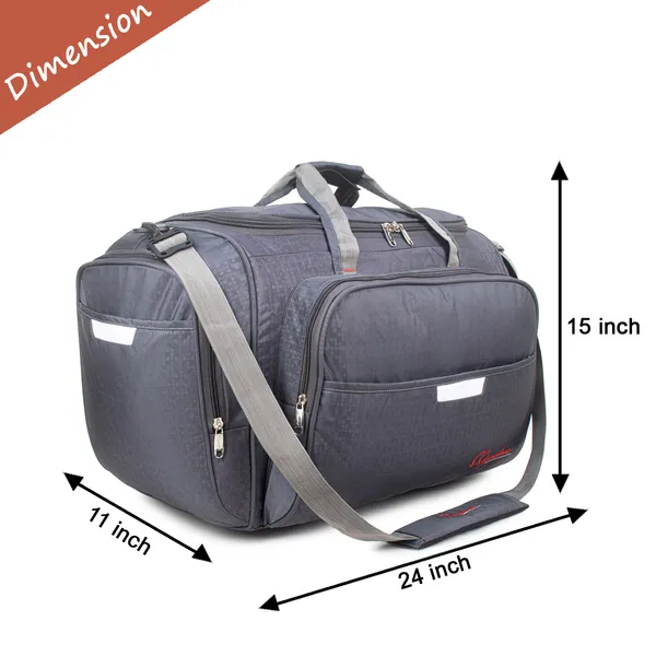 Signature_Grey_Fabric_Multi_Compartment_24_Inch_Travel_Duffel_Bag_For_Men_And_Women
