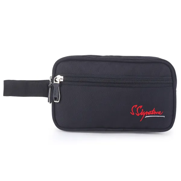 Signature_Black_Fabric_Dual_Compartment_Toiletry_Pouch_For_Women