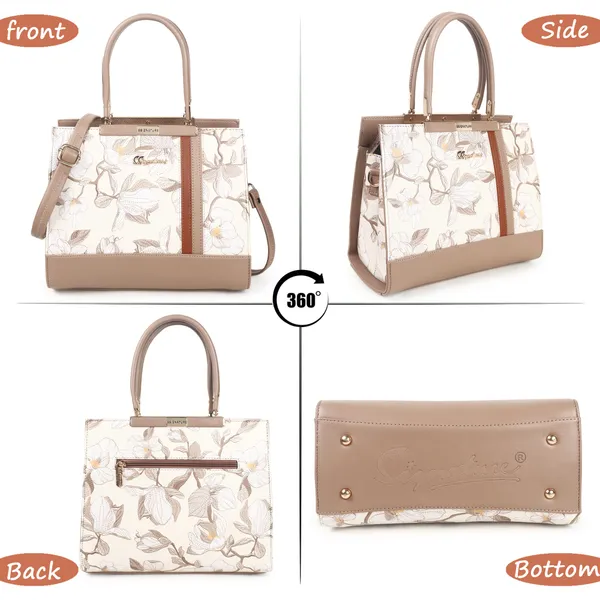Signature_Floral_Printed_Faux_Leather_Metal_Buckle_Handbag_For_Women