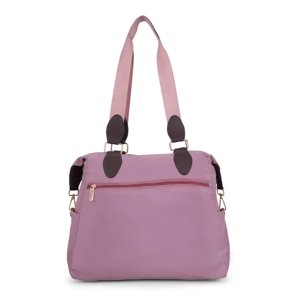 Signature_Pink_Purple_Faux_Leather_Multi_Pocket_Shoulder_Bag_For_Women