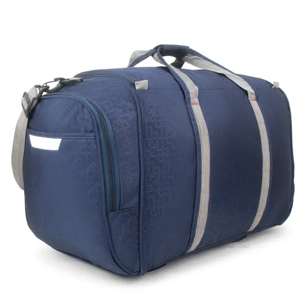 Signature_Navy_Blue_Fabric_Multi_Compartment_24_Inch_Duffel_Bag_For_Men_And_Women