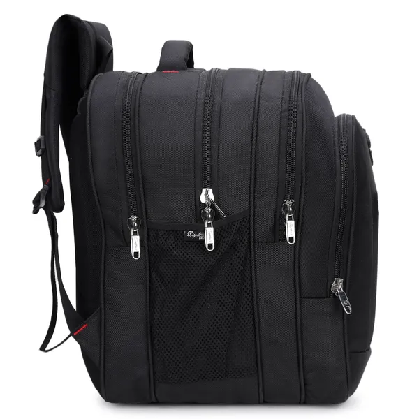 Signature_Black_Fabric_Multi_Compartment_18_Inch_Backpack_For_Students_Professionals_Travelers