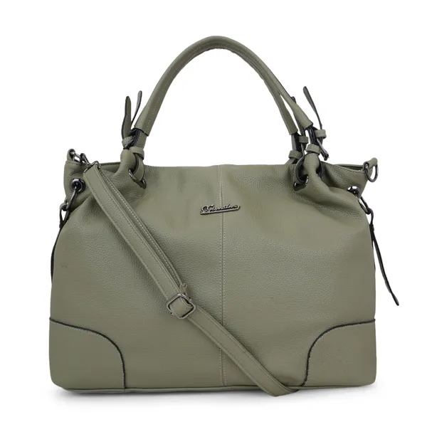 Signature_Olive_Green_Leather_Detachable_Strap_Handbag_For_Women
