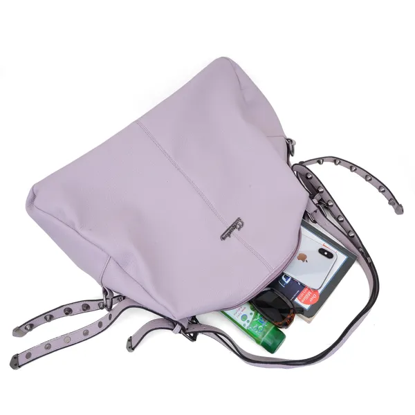 Signature_Lavender_Purple_Faux_Leather_Studded_Adjustable_Strap_Shoulder_Bag_For_Women