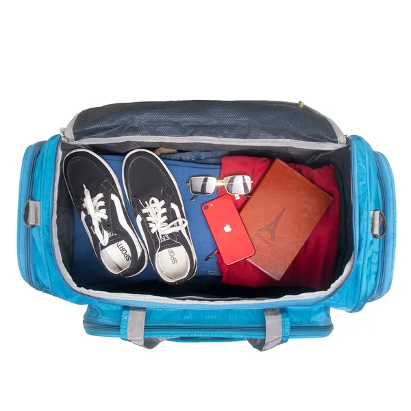 Signature_Blue_Fabric_Adjustable_Strap_24_Inch_Travel_Duffel_Bag