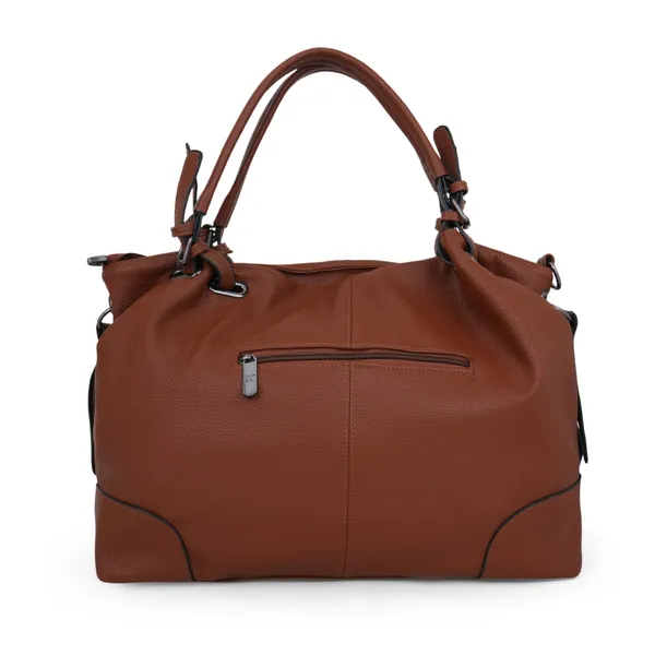 Signature_Brown_Leather_Adjustable_Strap_Handbag_For_Women