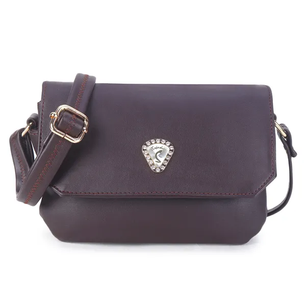 Signature_Brown_Leather_Decorative_Clasp_Sling_Bag_For_Women