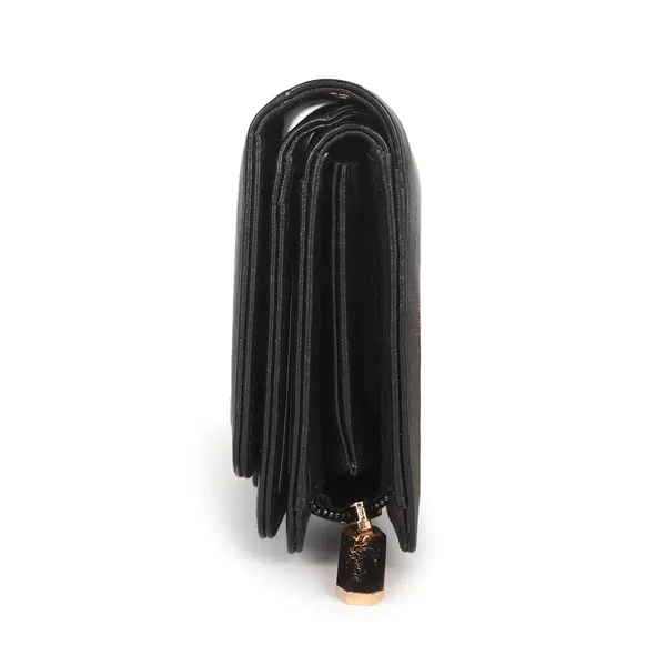 Signature_Black_Leather_Tassel_Multi_Compartment_Wallet_For_Women