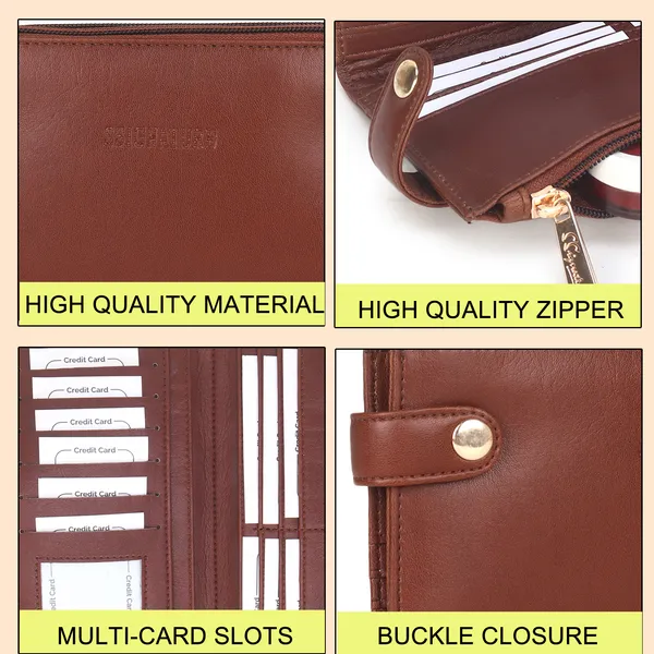 Signature_Leather_Multi_Card_Zipper_Wallet_Organizer_For_Women