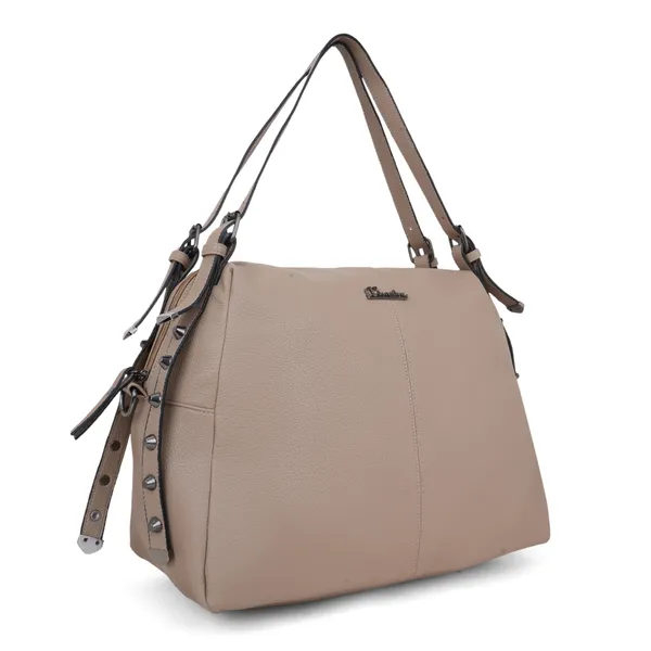 Signature_Beige_Faux_Leather_Adjustable_Strap_Tote_Handbag_For_Women