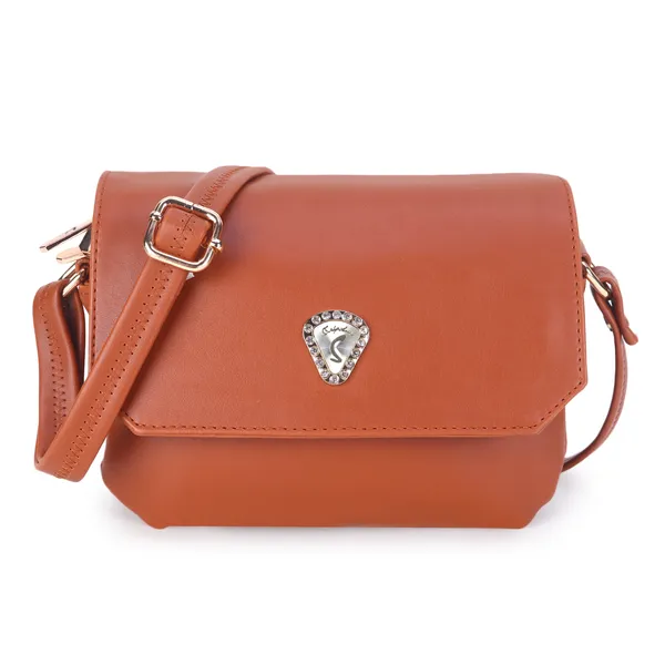 Signature_Orange_Faux_Leather_Multi_Compartment_Buckle_Sling_Bag