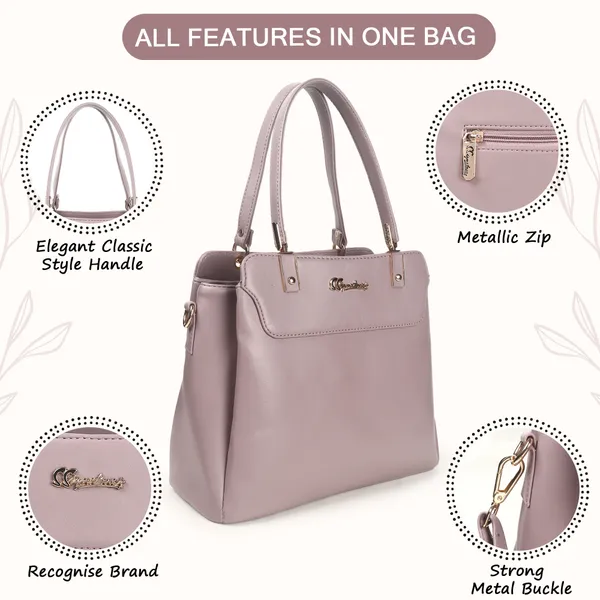 Signature_Mauve_Pink_Faux_Leather_Metallic_Zip_Handbag_For_Women