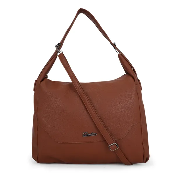 Signature_Brown_Faux_Leather_Adjustable_Strap_Hobo_Shoulder_Bag_For_Women