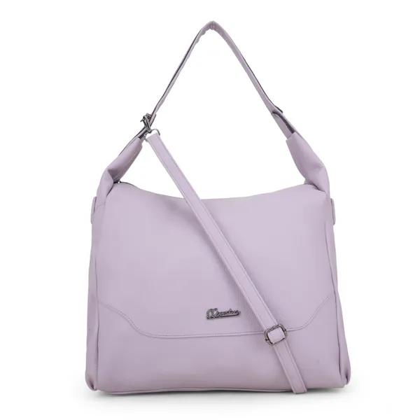 Signature_Lavender_Purple_Faux_Leather_Adjustable_Strap_Hobo_Shoulder_Bag_For_Women