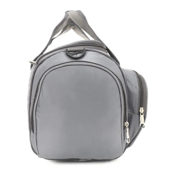 Signature_Grey_Fabric_Adjustable_Strap_Travel_Duffel_Bag_For_Men_And_Women
