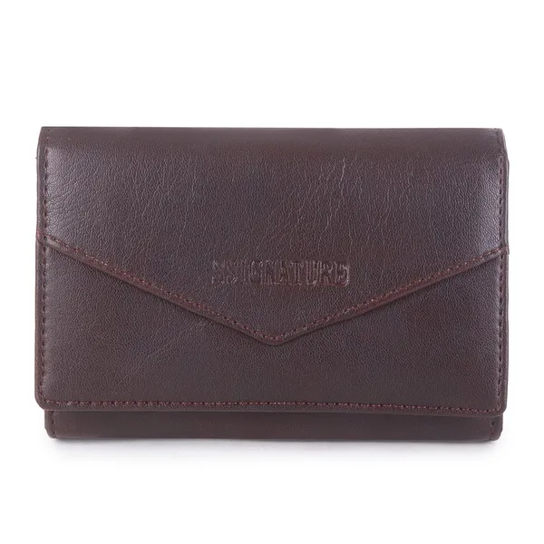 Signature_Brown_Leather_Envelope_Flap_Wallet_For_Men_And_Women