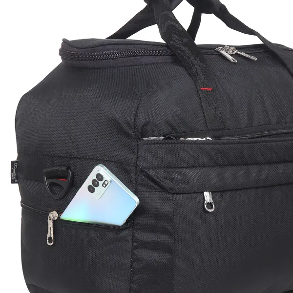 Signature_Black_Fabric_Multi_Compartment_18_Inch_Duffel_Bag_For_Women