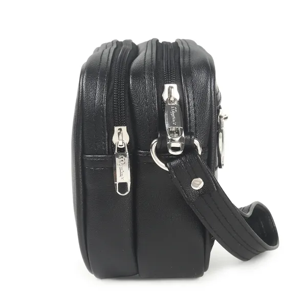 Signature_Black_Leather_Multi_Compartment_Wristlet_Pouch_For_Women