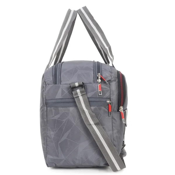 Signature_Grey_Fabric_Multi_Compartment_Travel_Duffel_Bag