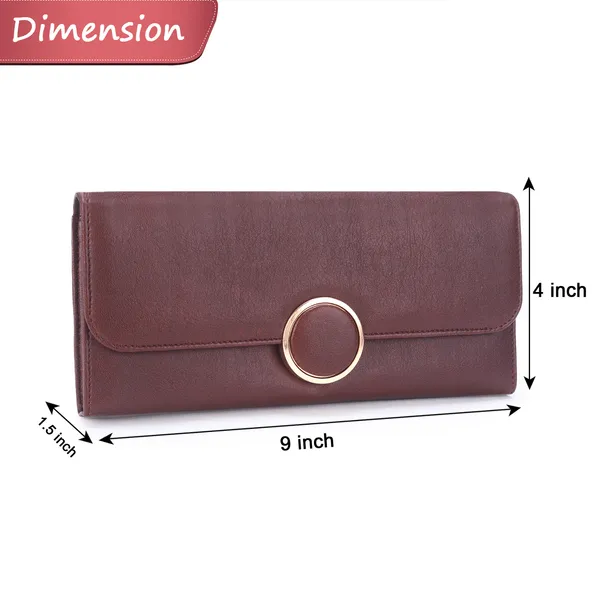Signature_Brown_Faux_Leather_Ring_Closure_Wallet_For_Women