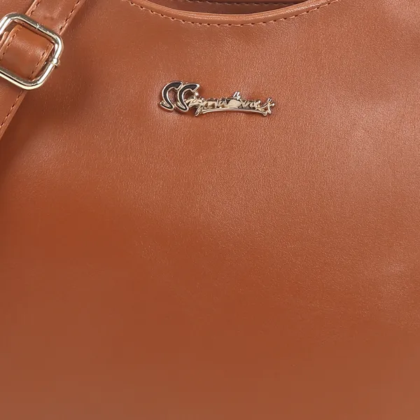 Signature_Tan_Brown_Leather_Shoulder_Handbag_For_Women