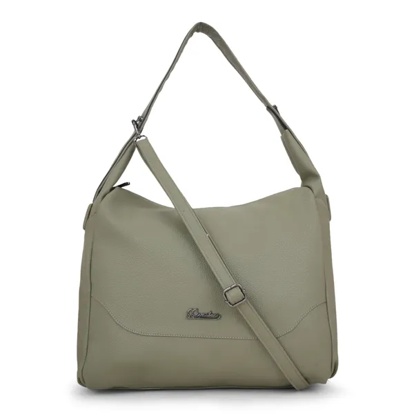 Signature_Sage_Green_Faux_Leather_Adjustable_Strap_Hobo_Shoulder_Bag_For_Women