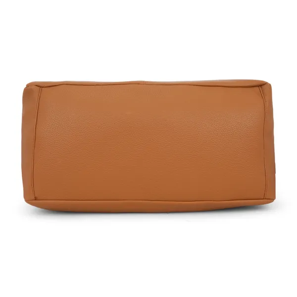 Signature_Tan_Brown_Faux_Leather_Adjustable_Strap_Shoulder_Bag_For_Women