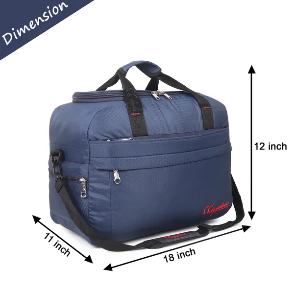 Signature_Navy_Blue_Fabric_Adjustable_Strap_Travel_Duffel_Bag_For_Men_And_Women