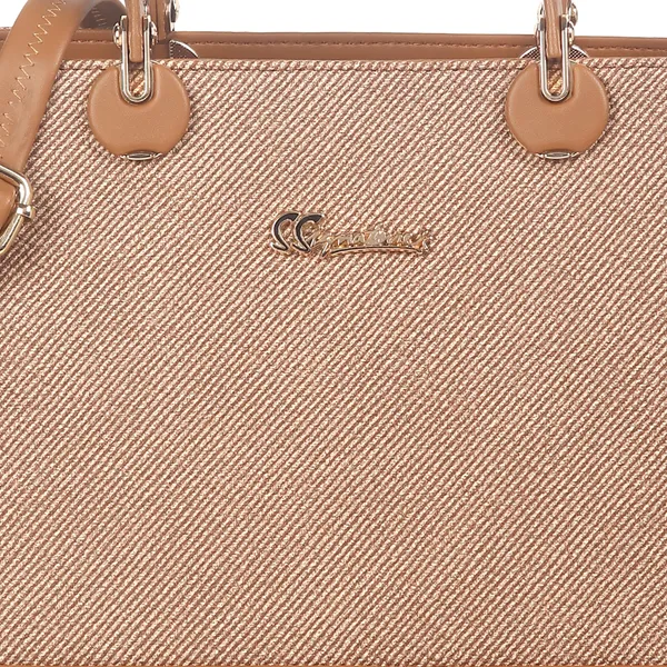 Signature_Brown_Faux_Leather_Two_Tone_Buckle_Structured_Handbag