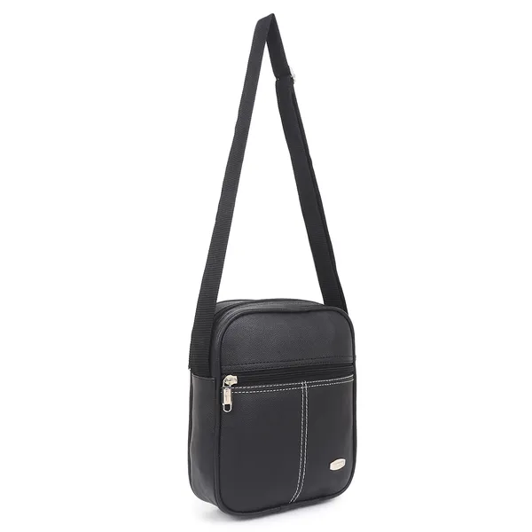 Signature_Black_Vegan_Leather_Adjustable_Strap_Messenger_Bag_For_Men