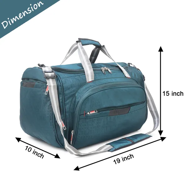Signature_Teal_Blue_Fabric_Adjustable_Strap_Travel_Duffel_Bag_For_Men_And_Women