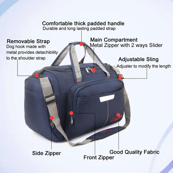 Signature_Navy_Blue_Fabric_Adjustable_Strap_Travel_Duffel_Bag_For_Men_And_Women