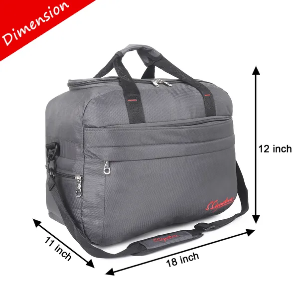 Signature_Grey_Fabric_Adjustable_Strap_Travel_Duffel_Bag