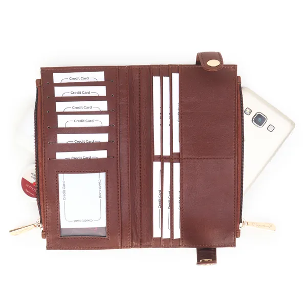 Signature_Leather_Multi_Card_Zipper_Wallet_Organizer_For_Women