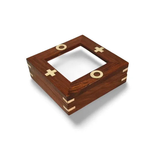 Classic_Handmade_Wooden_Board_Game_Tic_Tac_Toe_With_Noughts_And_Crosses_In_Glass_Top_Box_With_Brass_Inlay_And_Corners_Board_Games_Ideal_For_Birthday_Gifts_Vacations_Parties_Get_Togethers