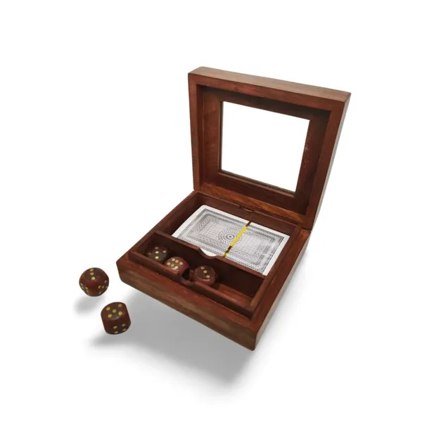 Permium_Handmade_1_Pack_Playing_Card_Box_With_5_Dice_In_Glass_Top_Wooden_Brass_Symbols_Inlayed_Box_Indoor_Outdoor_Games_For_All_Ages_Best_For_Gifiting_Occasions_Parties_Get_Together