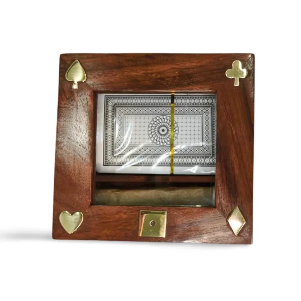 Permium_Handmade_1_Pack_Playing_Card_Box_With_5_Dice_In_Glass_Top_Wooden_Brass_Symbols_Inlayed_Box_Indoor_Outdoor_Games_For_All_Ages_Best_For_Gifiting_Occasions_Parties_Get_Together