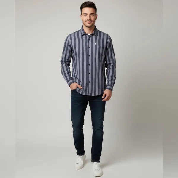 Navy_Blue_Cotton_Shirt_For_Men
