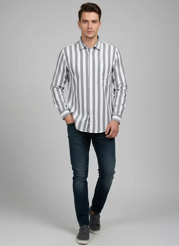 White_And_Grey_Cotton_Shirt_For_Men