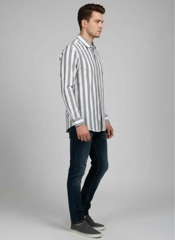 White_And_Grey_Cotton_Shirt_For_Men