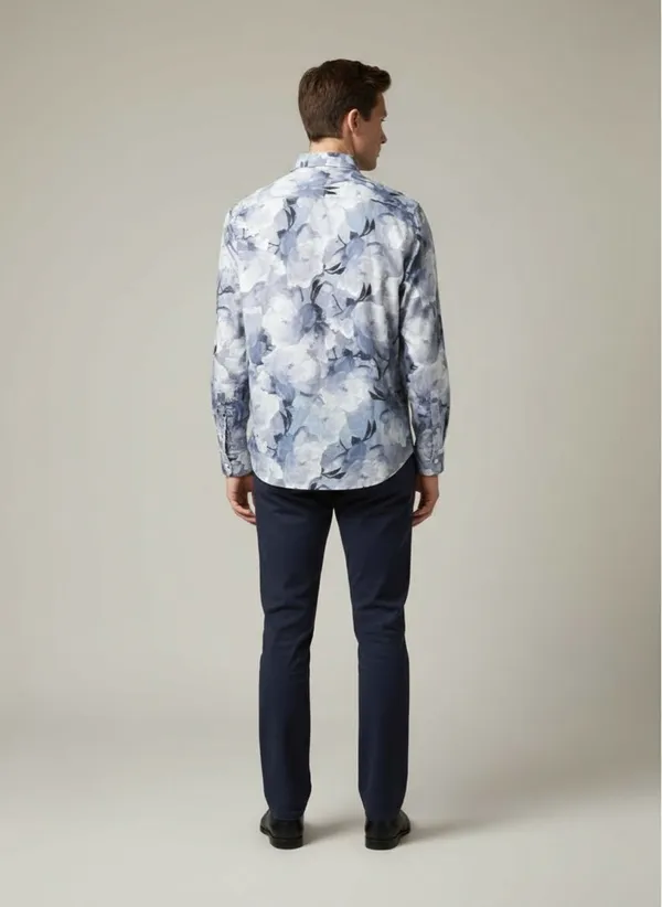 Blue_And_White_Cotton_Shirt_For_Men