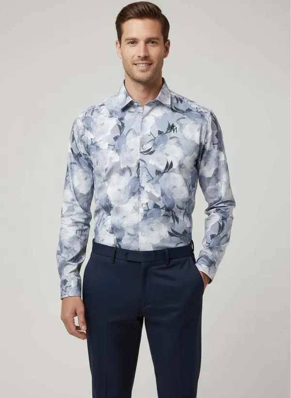 Blue_And_White_Cotton_Shirt_For_Men