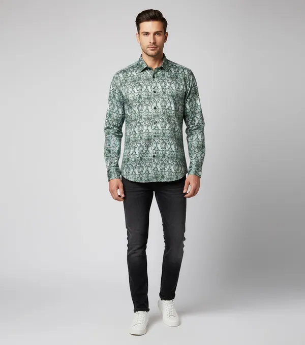 Green_Cotton_Shirt_For_Men