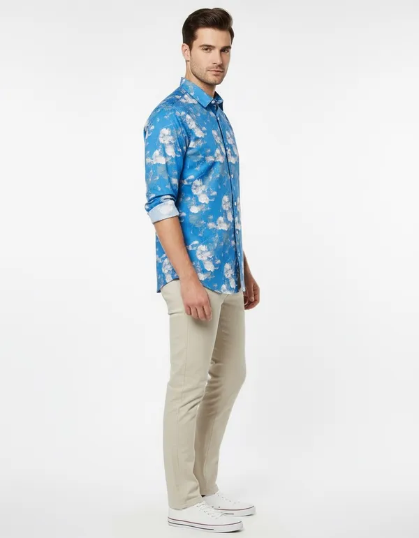 Sky_Blue_Cotton_Shirt_For_Men