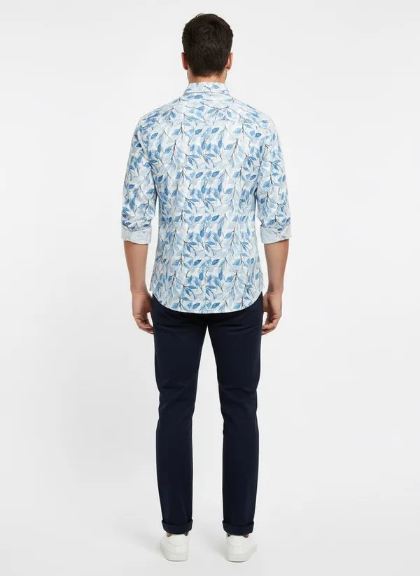 Sky_Blue_And_White_Cotton_Shirt_For_Men