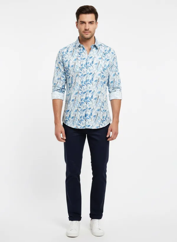 Sky_Blue_And_White_Cotton_Shirt_For_Men