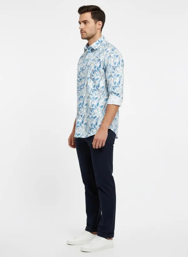 Sky_Blue_And_White_Cotton_Shirt_For_Men