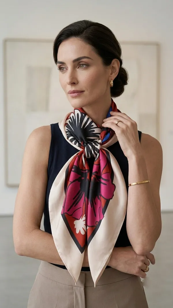 KAHERI_Women_Satin_Silk_Printed_Scarf_(100_x_100_cm,_Red_&_Beige)_02