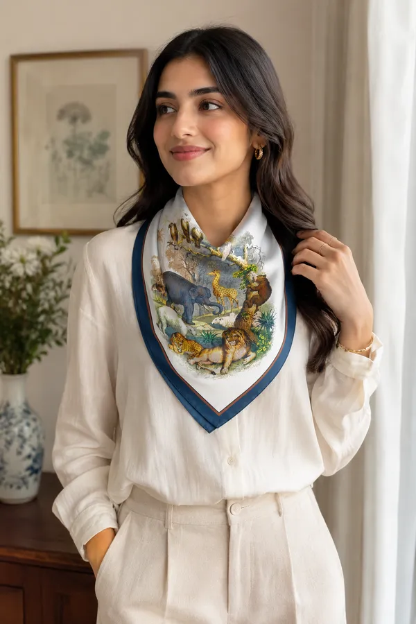 Kaheri_Jangle_print_satin_silk_scarf_for_women_|_Size_65X65_cm